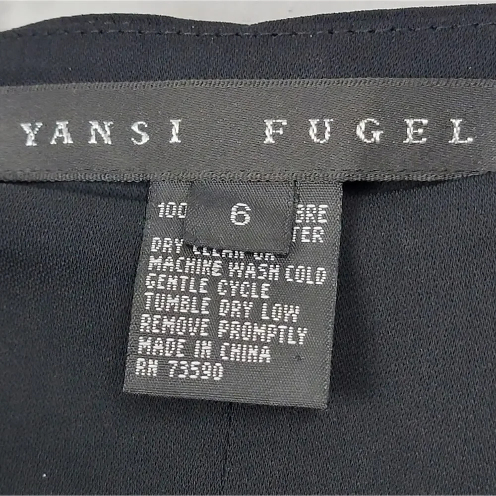Yansi Fugel Black Microfiber Polyester Dress Pants, Sz 6 - Picture 3 of 5